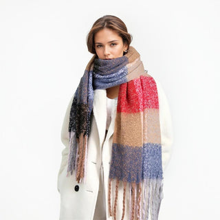 Red/Sandal Mohair - Super Soft Winter Scarf