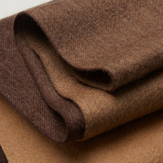 100% Wolle Schal mit Farbverlauf - Beige und Kaffeebraun