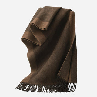 100% Wool Winter Scarf - Dark Brown