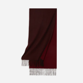 100% Cashmere Double Color Winter Scarf - Navy & Dark Red