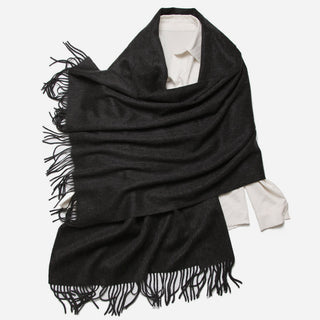 100% Cashmere Winter Scarf - Charcoal Grey