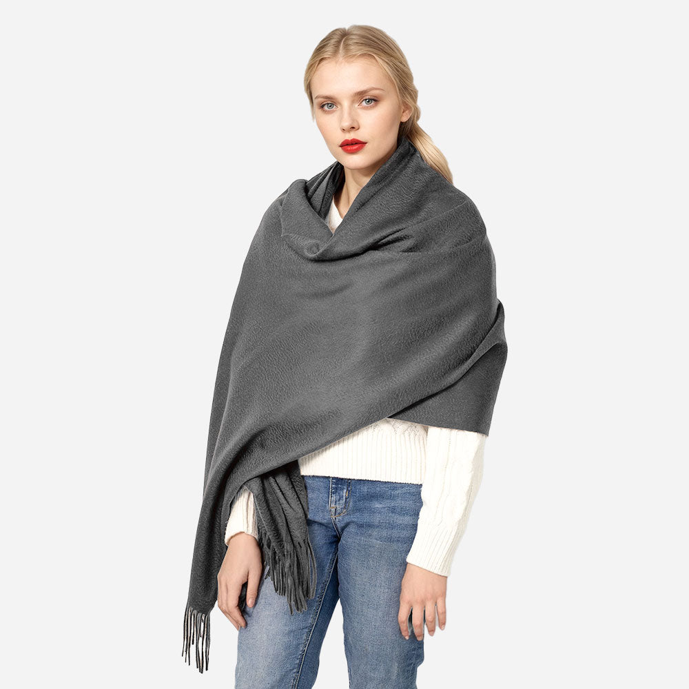 100% Cashmere Winter Scarf Grey – Givarni®