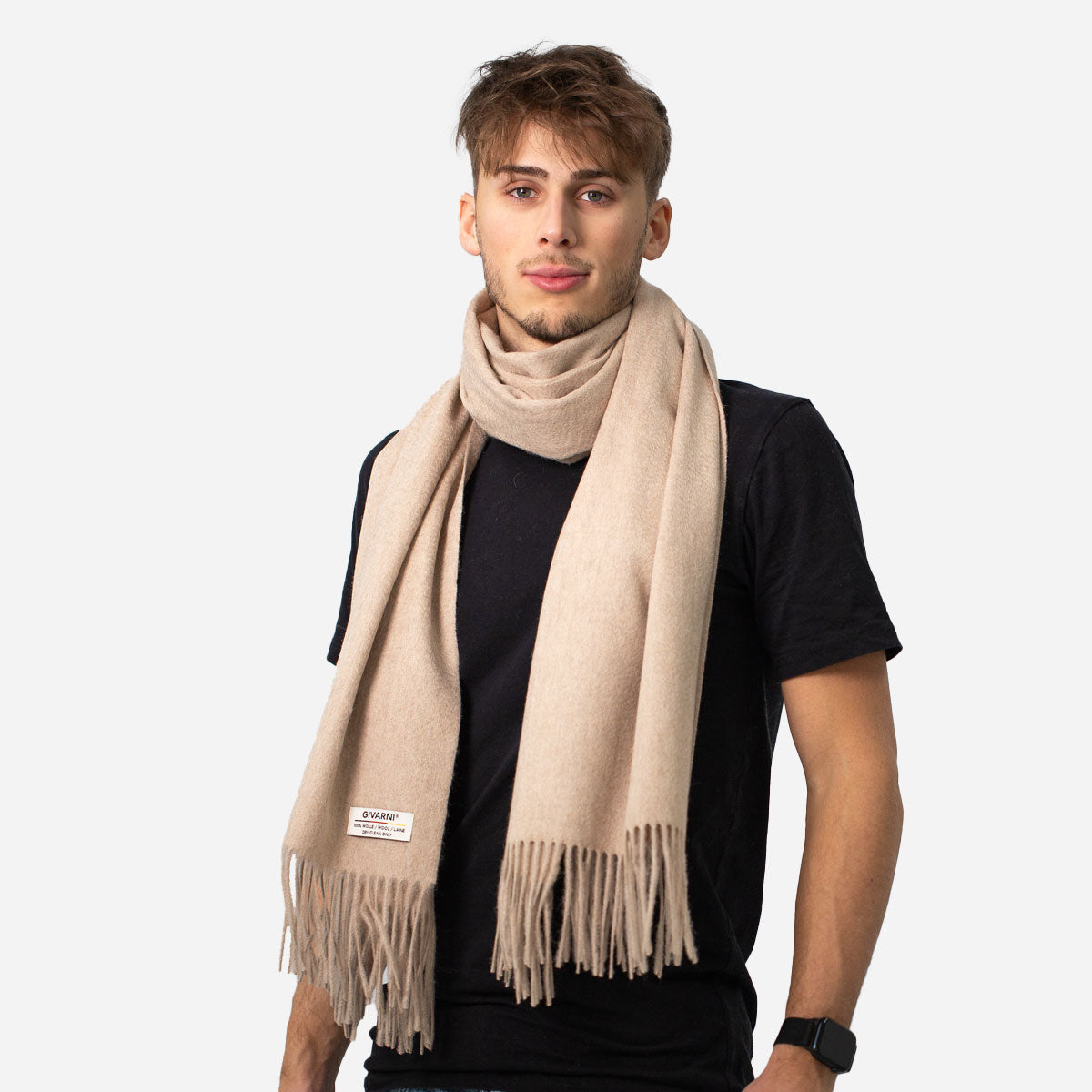 Givarni Soft Winter Scarf 100% Merino Wool Winter Scarf Rodeo Dust